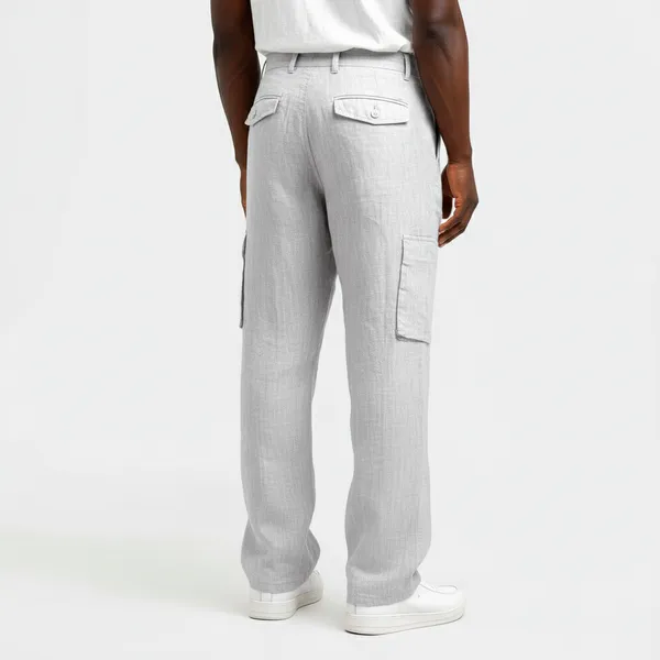 Silver_Pure_Linen_Resort_&_Beach_Wear_Trouser_For_Men
