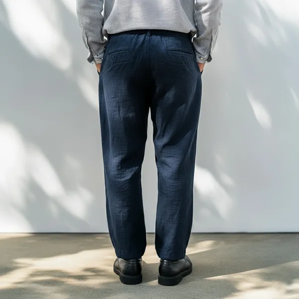 Dark_Blue_Pure_Linen_Resort_&_Beach_Wear_Trouser_For_Men