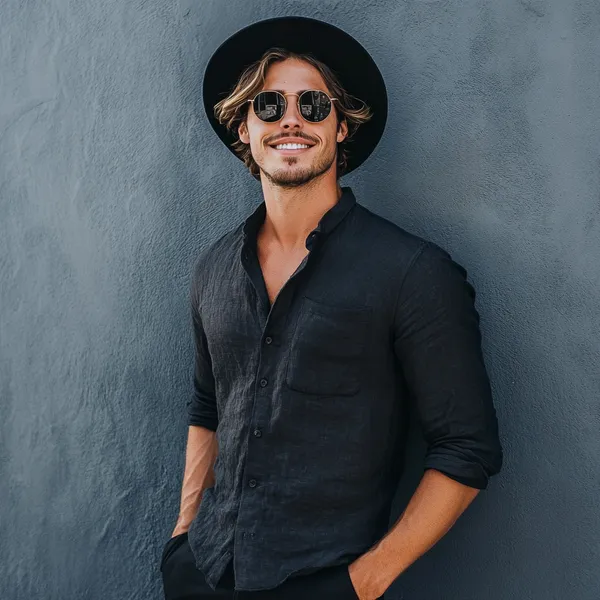 Black_Pure_Linen_Shirt_For_Men