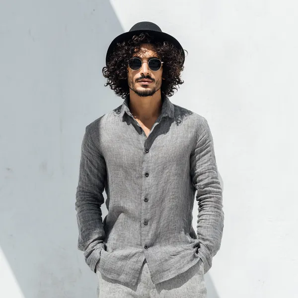 Men'S_Stone_Gray_Pure_Linen_Shirt
