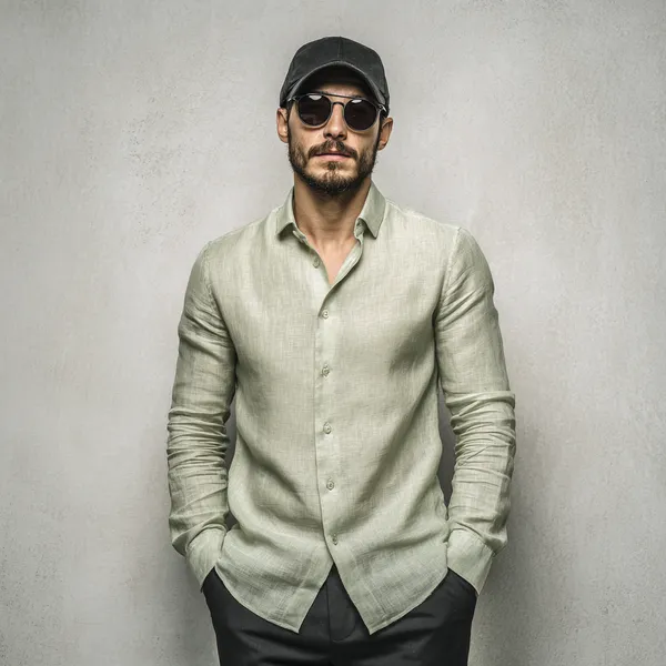Classic_Ivory_Pure_Linen_Shirt_For_Men'S
