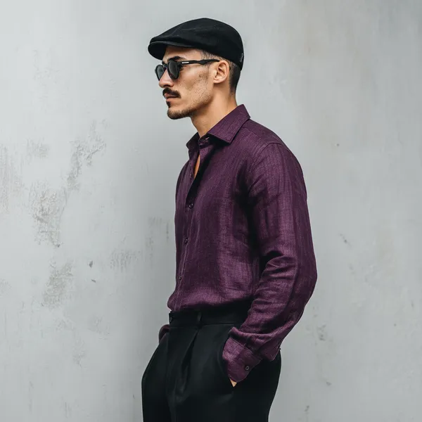 Men'S_Softer_Purple_100%_Pure_Linen_Shirt