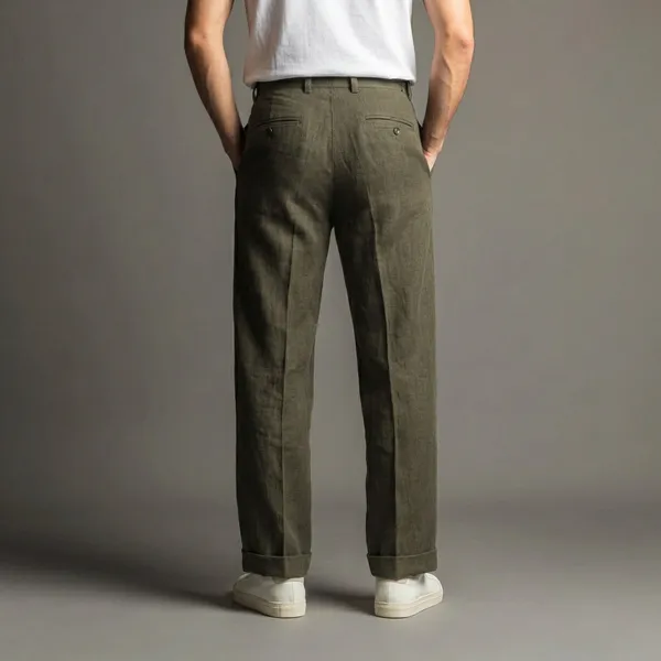 Dark_Olive_Green_Stay-Cool_Linen_Summer_Trousers_Men