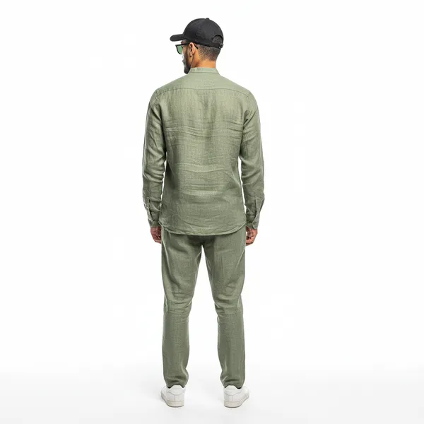 Olive_Green_Pure_Linen_Shirt_For_Men