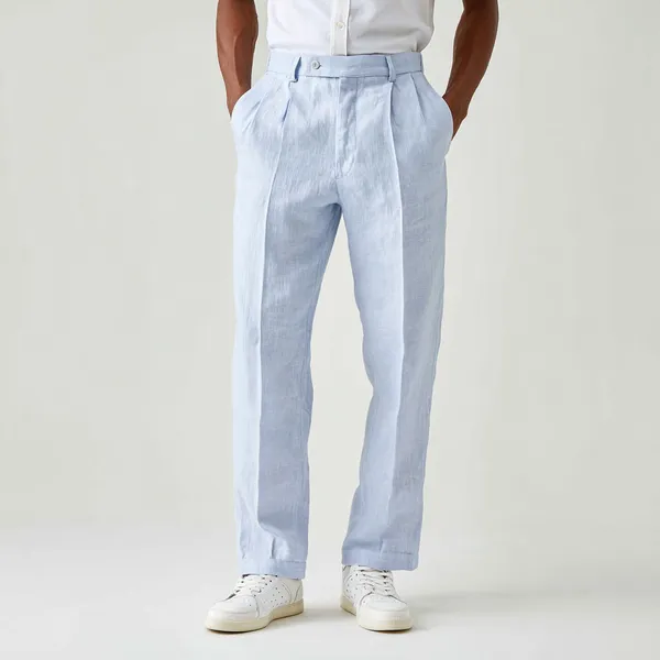 Light_Blue_Pure_Linen_Resort_&_Beach_Wear_Trouser_For_Men