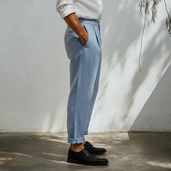 Sky_Blue_Pure_Linen_Resort_&_Beach_Wear_Trouser_For_Men