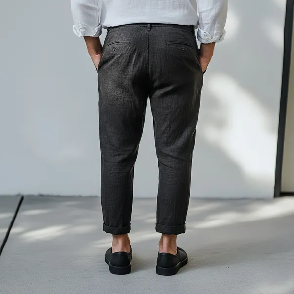 Dark_Charcoal_Gray_Pure_Linen_Resort_&_Beach_Wear_Trouser_For_Men