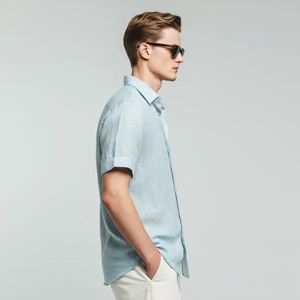 Light_&_Breezy_Baby_Blue_Half-Sleeve_Linen_Shirt_Men