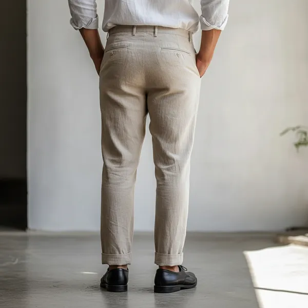 Beige_Pure_Linen_Resort_&_Beach_Wear_Trouser_For_Men