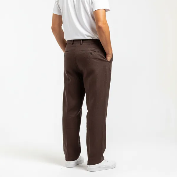 Brown_Pure_Linen_Resort_&_Beach_Wear_Trouser_For_Men