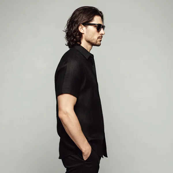 The_Versatile_Black_Half_Sleeve_Linen_Shirt_For_Men