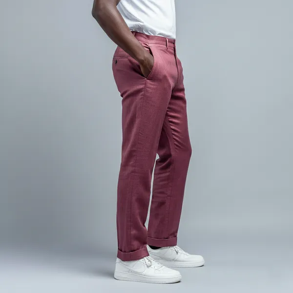 Burgundy_100%_European_Linen_Tailored_Pants_Men