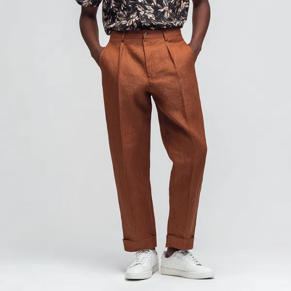 Rust_Orange_Stay-Cool_Linen_Summer_Trousers_Men