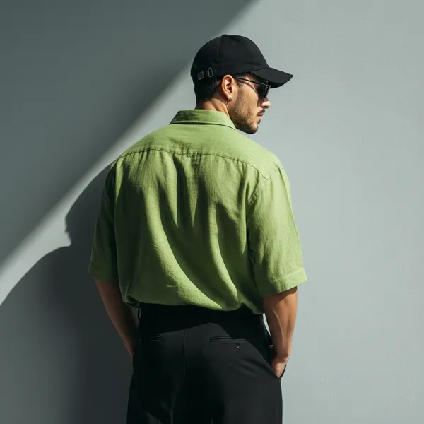 Men'S_Mint_Green_Pure_Linen_Shirt