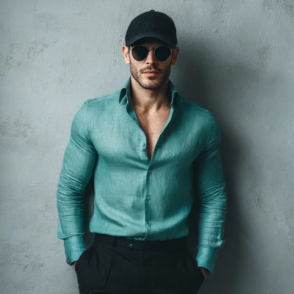 Men'S_Teal_Green_Pure_100%_Linen