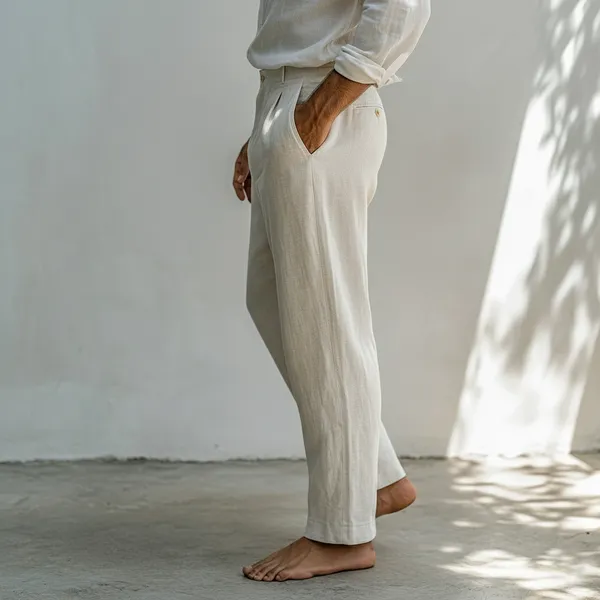Ivory_Pure_Linen_Resort_&_Beach_Wear_Trouser_For_Men