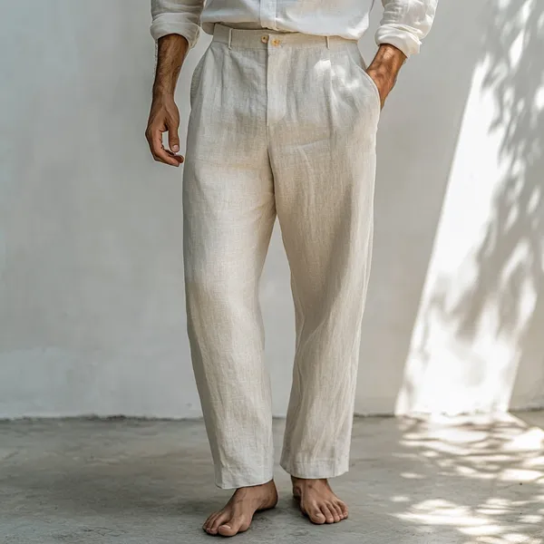 Ivory_Pure_Linen_Resort_&_Beach_Wear_Trouser_For_Men