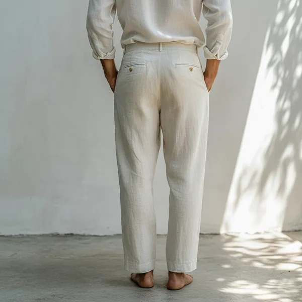 Ivory_Pure_Linen_Resort_&_Beach_Wear_Trouser_For_Men