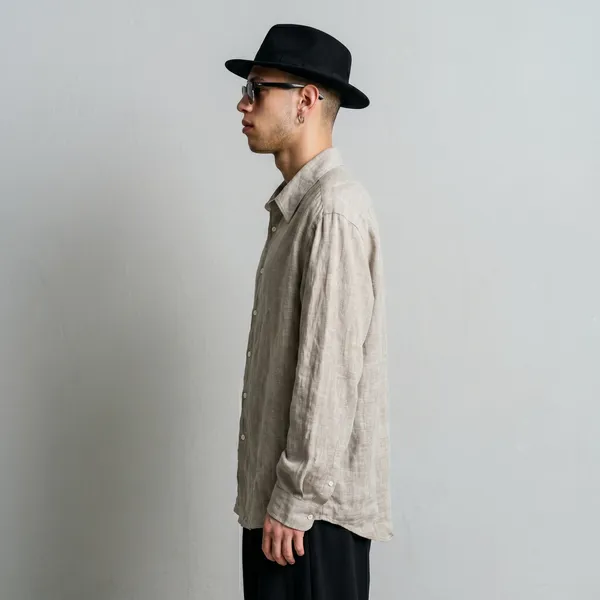 Men'S_Desert_Beige_100%_Pure_Linen_Shirt