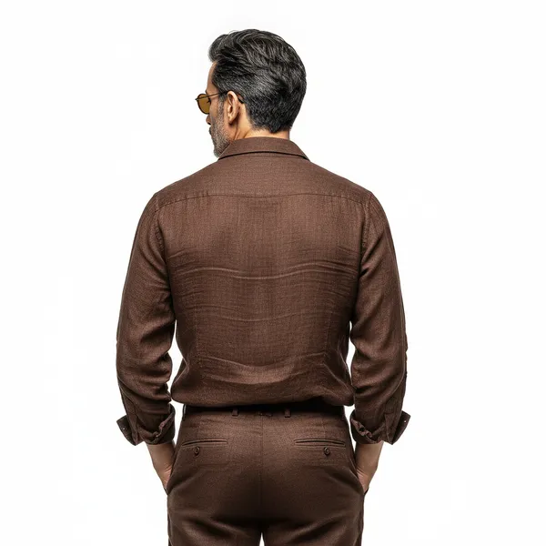 Chocolate_Brown_Pure_Linen_Shirt_For_Men