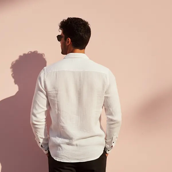 Men'S_Sandstone_White_Pure_100%_Linen