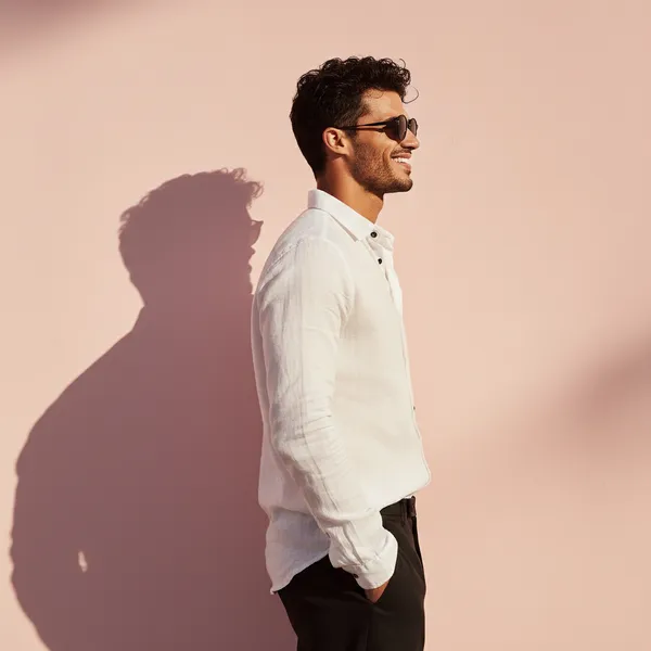 Men'S_Sandstone_White_Pure_100%_Linen