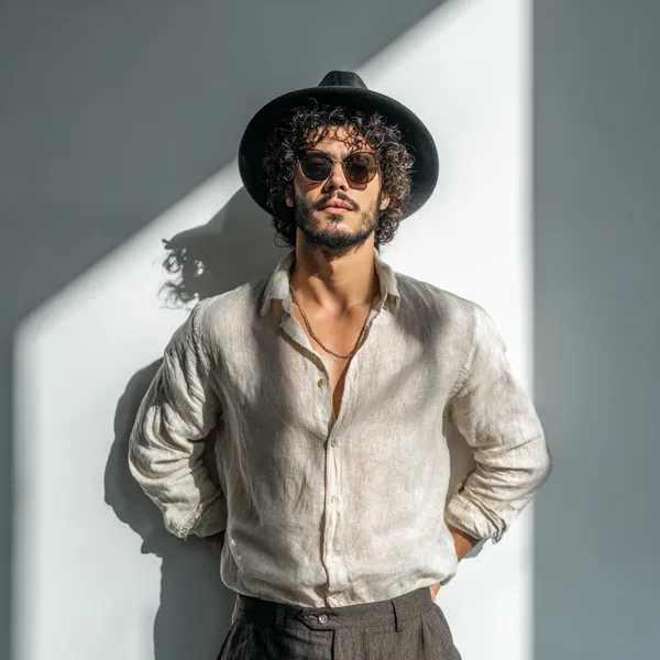 Men'S_Heather_Grey_100%_Pure_Linen_Shirt