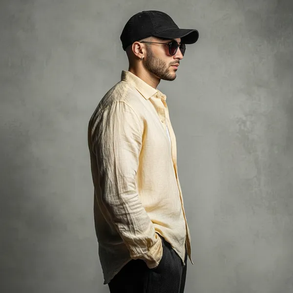 Men'S_Butter_Yellow_Pure_100%_Linen_Shirt