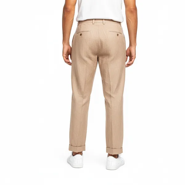 Camel_Beige_Pure_Linen_Resort_&_Beach_Wear_Trouser_For_Men