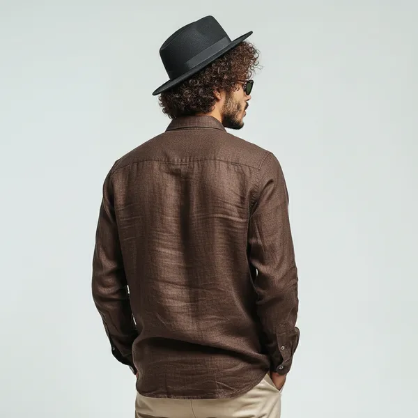 Classic_Mocha_Brown_Pure_Linen_Shirt_For_Men'S