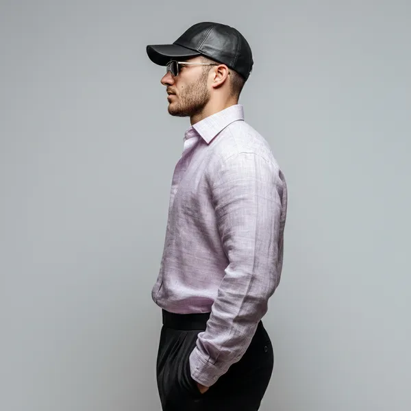 Men'S_Eggplant_100%_Pure_Linen_Shirt
