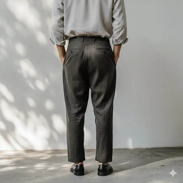 Charcoal_Brown_Pure_Linen_Resort_&_Beach_Wear_Trouser_For_Men