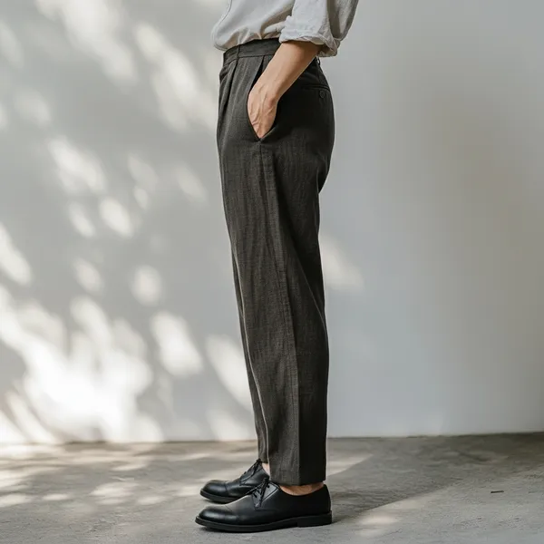 Charcoal_Brown_Pure_Linen_Resort_&_Beach_Wear_Trouser_For_Men