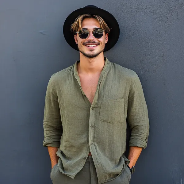 Light_Olive_Pure_Linen_Shirt_For_Men