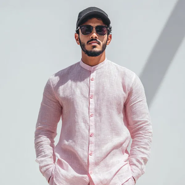 Light_Baby_Pink_Pure_Linen_Shirt_For_Men