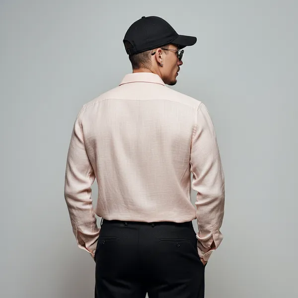 Men'S_Shell_Pink_Pure_100%_Linen