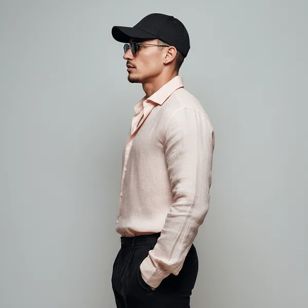 Men'S_Shell_Pink_Pure_100%_Linen