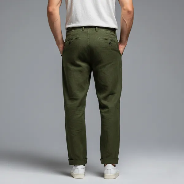 The_Linear_Moss_Green_Pure_Linen_Pant_For_Men