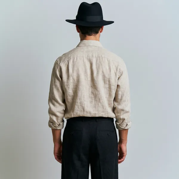 Men'S_Classic_Beige_100%_Pure_Linen_Shirt
