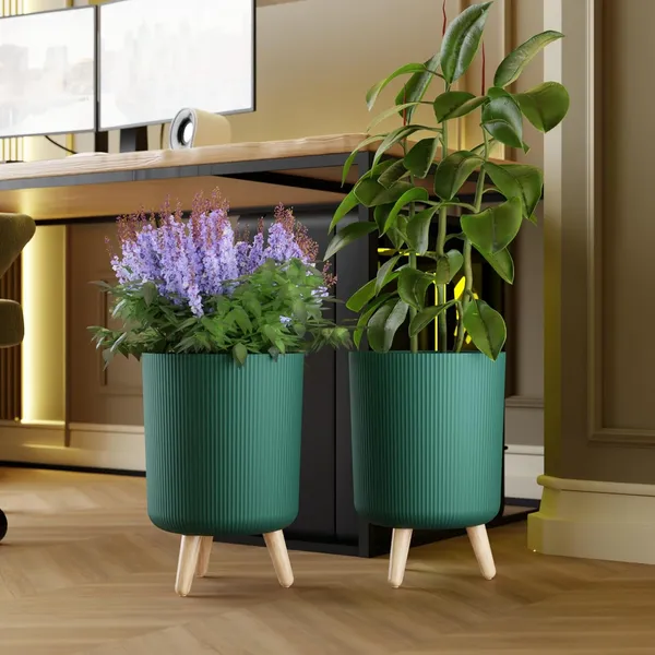 Flower_Pot_with_Plastic_Legs_(Green)_(Pack_of_2)