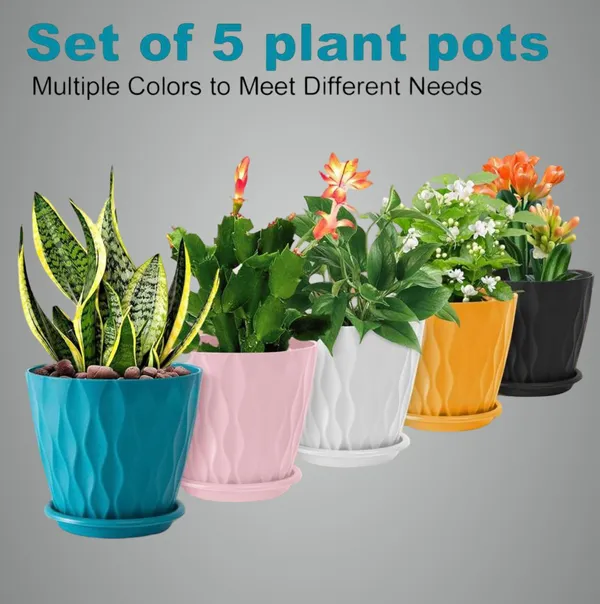 Multicolor_Flower_Pot_Wave_(Pack_Of_5)_For_Home_Decor_(ONLY_FLOWER_POTS,_NO_PLANTS)
