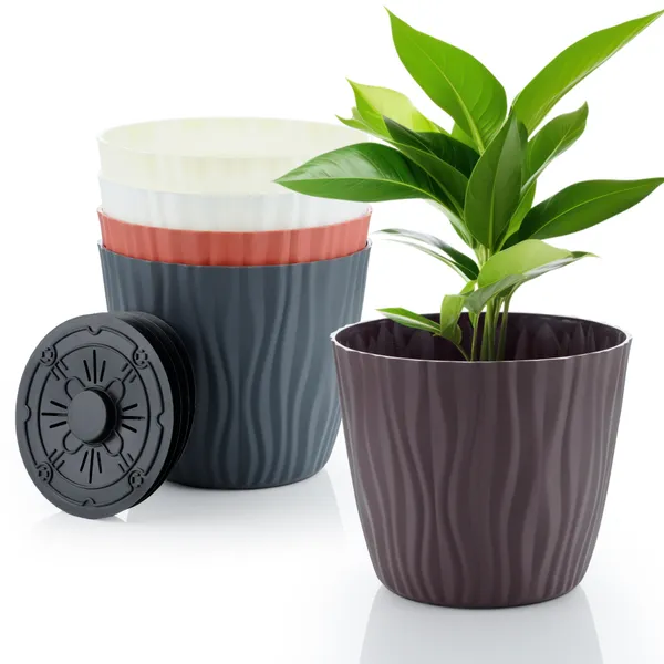 Multicolor_Flower_Pot_Good_Morning_Multi_(Pack_Of_5)_For_Home_Decor_(ONLY_FLOWER_POTS,_NO_PLANTS)