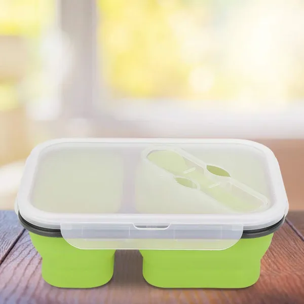 Silicone_lunch_box_(2_compartment)_-_Green