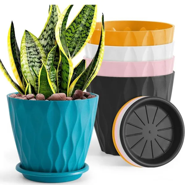 Multicolor_Flower_Pot_Wave_(Pack_Of_5)_For_Home_Decor_(ONLY_FLOWER_POTS,_NO_PLANTS)
