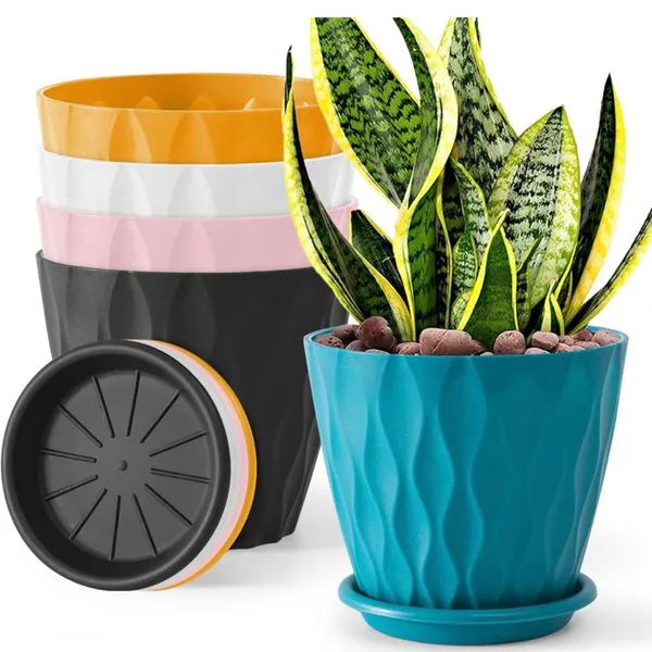 Multicolor_Flower_Pot_Wave_(Pack_Of_5)_For_Home_Decor_(ONLY_FLOWER_POTS,_NO_PLANTS)