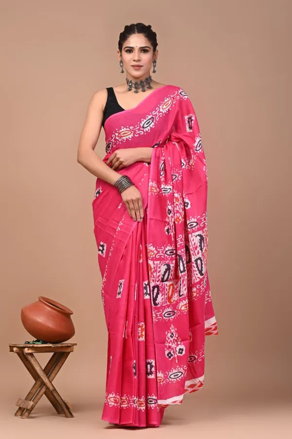 Rani_Pink_Soft_Mulmul_Cotton_Saree