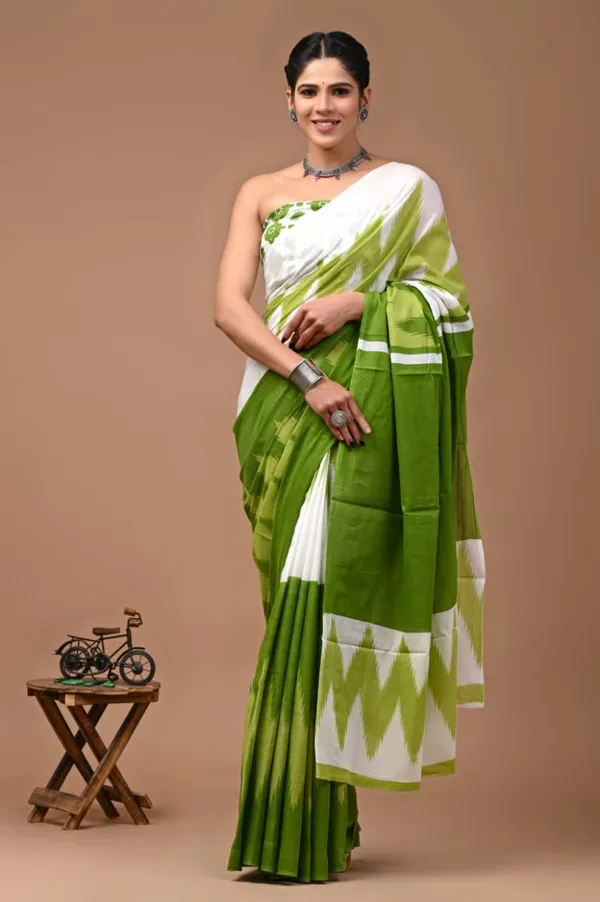 Leaf_Green_Soft_Mulmul_Cotton_Saree