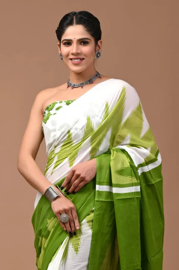 Leaf_Green_Soft_Mulmul_Cotton_Saree