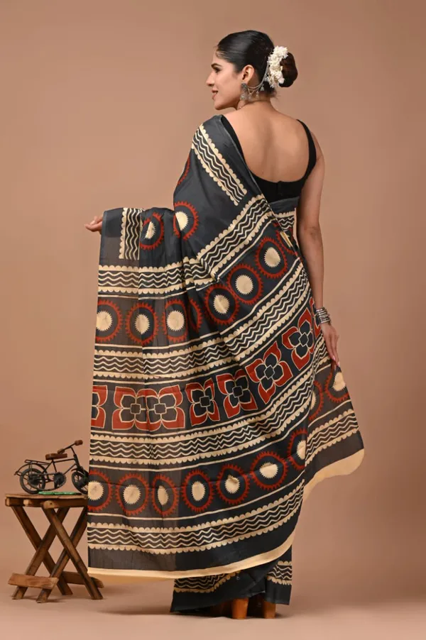Charcoal_Grey_Soft_Mulmul_Cotton_Saree
