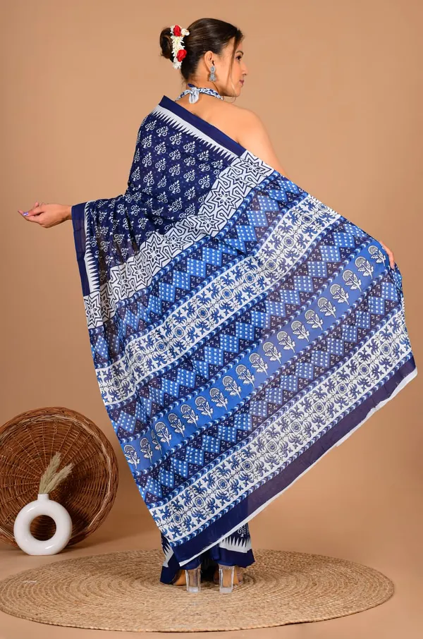 Blue_Soft_Mulmul_Cotton_Saree